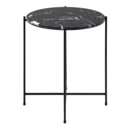 Furniture To Go Avila Side Table With Black Polished Marble Stone 42X45Cm - thumbnail 2