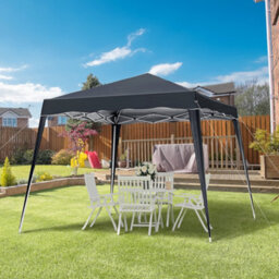 Outsunny Garden Pop Up Gazebo Tent Party Water-Resistant 2.5 X 2.5M Black - thumbnail 1