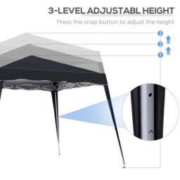 Outsunny Garden Pop Up Gazebo Tent Party Water-Resistant 2.5 X 2.5M Black - thumbnail 6