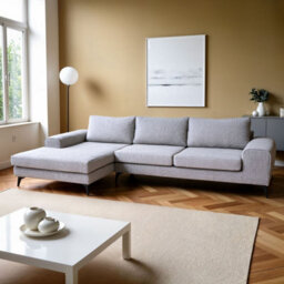 Abakus Direct Venice Corner Sofa In Light Grey Left Facing With Deep Seats And Extra-Wide Padded Arms - thumbnail 2