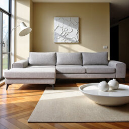 Abakus Direct Venice Corner Sofa In Light Grey Left Facing With Deep Seats And Extra-Wide Padded Arms - thumbnail 1