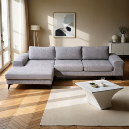 Abakus Direct Venice Corner Sofa In Light Grey Left Facing With Deep Seats And Extra-Wide Padded Arms - thumbnail 5