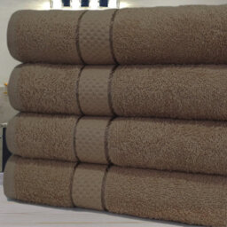 Casabella Towels Luxury 4 Pack Bath Sheets 100% Cotton Super Soft Quick Dry Highly Absorbent Bathroom Towels Truffle - thumbnail 5