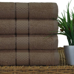 Casabella Towels Luxury 4 Pack Bath Sheets 100% Cotton Super Soft Quick Dry Highly Absorbent Bathroom Towels Truffle - thumbnail 4