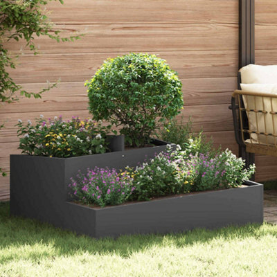 Berkfield Garden Planter Black 100 X 100 X 50 Cm Steel - image 1