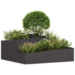 Berkfield Garden Planter Black 100 X 100 X 50 Cm Steel - thumbnail 3