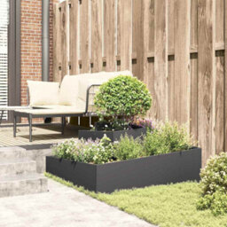 Berkfield Garden Planter Black 100 X 100 X 50 Cm Steel - thumbnail 4