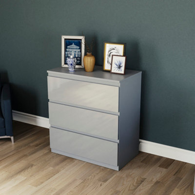 Lassic Vida Designs Glinton 3 Drawer Chest (100% Fsc), Grey - image 1