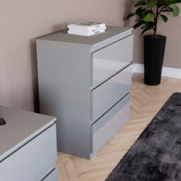 Lassic Vida Designs Glinton 3 Drawer Chest (100% Fsc), Grey - thumbnail 5