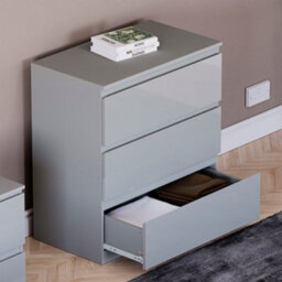 Lassic Vida Designs Glinton 3 Drawer Chest (100% Fsc), Grey - thumbnail 6