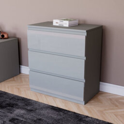 Lassic Vida Designs Glinton 3 Drawer Chest (100% Fsc), Grey - thumbnail 4