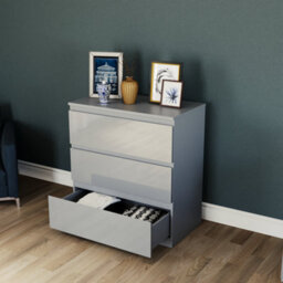 Lassic Vida Designs Glinton 3 Drawer Chest (100% Fsc), Grey - thumbnail 2
