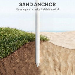 Outsunny 1.8 M Beach Umbrella Parasol With Sand Anchor, 30 Tilt, Green - thumbnail 7