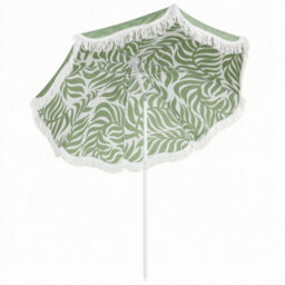 Outsunny 1.8 M Beach Umbrella Parasol With Sand Anchor, 30 Tilt, Green - thumbnail 2