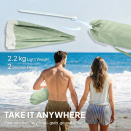 Outsunny 1.8 M Beach Umbrella Parasol With Sand Anchor, 30 Tilt, Green - thumbnail 9