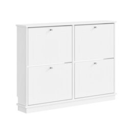 Sobuy Shoe Cabinet Storage 8 Pairs With 4 Flip Doors 41.3X18.9X30.7 Inch Fsr216-W - White - thumbnail 3