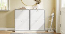 Sobuy Shoe Cabinet Storage 8 Pairs With 4 Flip Doors 41.3X18.9X30.7 Inch Fsr216-W - White - thumbnail 8