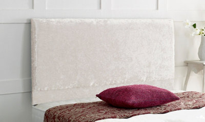 "Adore Designs Victoria Plain Crushed Velvet 3Ft Single 24"" Headboard -  White"