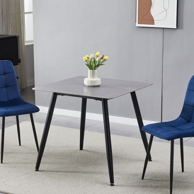 Urbn-Living Urbnliving 80Cm Width Armani Grey Modern 4 Seater Ceramic Square Shape Top Kitchen & Dining Room Table - image 1