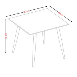 Urbn-Living Urbnliving 80Cm Width Armani Grey Modern 4 Seater Ceramic Square Shape Top Kitchen & Dining Room Table - thumbnail 6