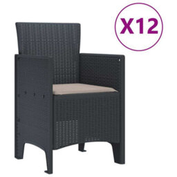 Berkfield Garden Dining Set With Cushions With Cushion 13 Pcs Anthracite - thumbnail 5