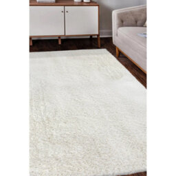 Melrose Super Soft Venus Shaggy Snuggly Plain Ivory Area Rug 080/150Cm - thumbnail 2