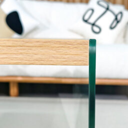 Artloge 120Cm Rectangular Coffee Table Clear Tempered Glass Leg Wood Top Home Office Furniture - thumbnail 4