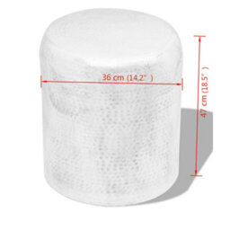 Berkfield Hammered Aluminium Stool/side Table Silver - thumbnail 4