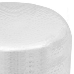 Berkfield Hammered Aluminium Stool/side Table Silver - thumbnail 3