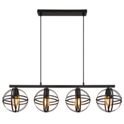 Luminosa Lighting Luminosa Tamara I Bar Pendant Ceiling Light Matt Black 4X E27 - thumbnail 3
