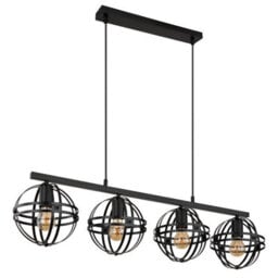 Luminosa Lighting Luminosa Tamara I Bar Pendant Ceiling Light Matt Black 4X E27 - thumbnail 2