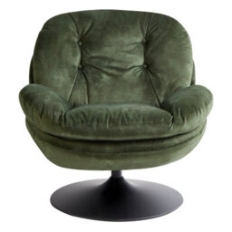 Beliani Swivel Armchair Nolvik Velvet Dark Green - thumbnail 4
