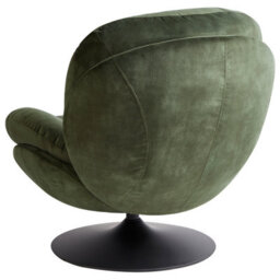 Beliani Swivel Armchair Nolvik Velvet Dark Green - thumbnail 5