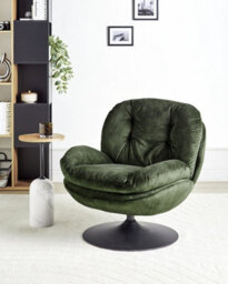 Beliani Swivel Armchair Nolvik Velvet Dark Green - thumbnail 2