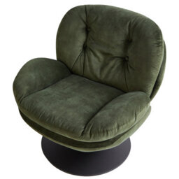 Beliani Swivel Armchair Nolvik Velvet Dark Green - thumbnail 6