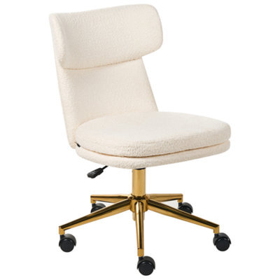 Beliani Desk Chair Granby Boucle Off-White - image 1