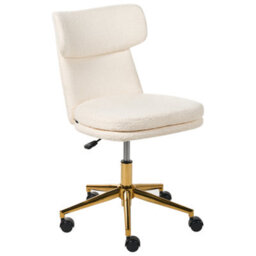 Beliani Desk Chair Granby Boucle Off-White - thumbnail 5