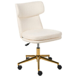 Beliani Desk Chair Granby Boucle Off-White - thumbnail 4