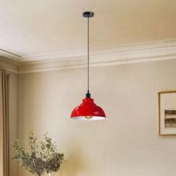 3 Pack Of Ceiling Pendant Light Fixture With 95Cm Adjustable Cable, Vintage 29Cm Curvy Metal Shade E27 Base Hanging Lighting - thumbnail 6