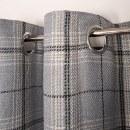 OHS Woven Check Print Pair Of Curtains, Grey - 66 X 72 - thumbnail 4
