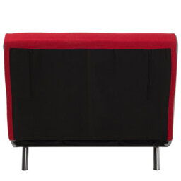 Wyld And Coco Red Fabric Single Sofa Bed - Fold-Out Single Sleeper With Adjustable Backrest - thumbnail 7