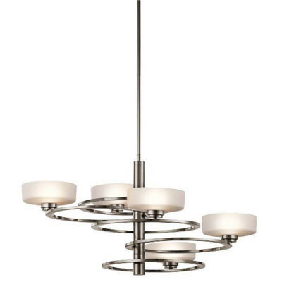 Luminosa Lighting Luminosa Aleeka Multi Arm Chandelier 4 Light Classic Pewter Finish, G9