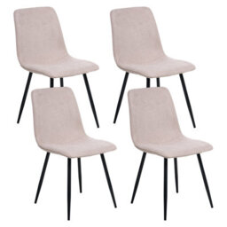 Beliani Set Of 4 Dining Chairs Tuscola Fabric Beige - thumbnail 1
