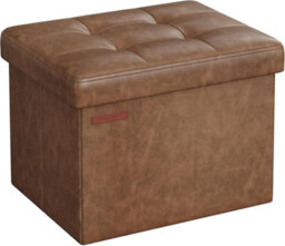 Songmics Small Foldable Ottoman Bench With Hidden Storage, Footstool For Lounge Or Bedroom, Coffee Brown - thumbnail 6