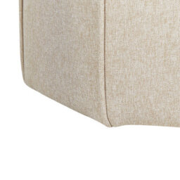 Beliani Beige Linen Pouffe Round 45 Cm Footstool, Faux Linen Upholstery, Rubberwood Base - thumbnail 4