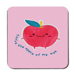 Benjamin Tate Design Apple Motif Placemat And Coaster Set With Wood Bottom Designer Artwork Limited Edition - thumbnail 3