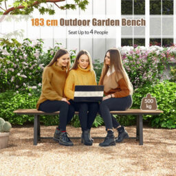 Costway Patio 183Cm Extra Long Bench Outdoor Weatherproof Long Chair For 4 - thumbnail 4