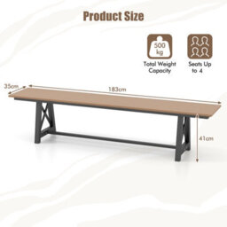 Costway Patio 183Cm Extra Long Bench Outdoor Weatherproof Long Chair For 4 - thumbnail 2