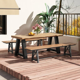 Costway Patio 183Cm Extra Long Bench Outdoor Weatherproof Long Chair For 4 - thumbnail 9