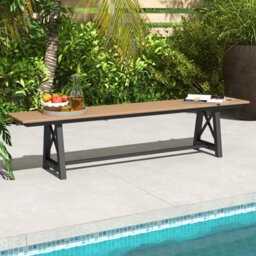 Costway Patio 183Cm Extra Long Bench Outdoor Weatherproof Long Chair For 4 - thumbnail 8